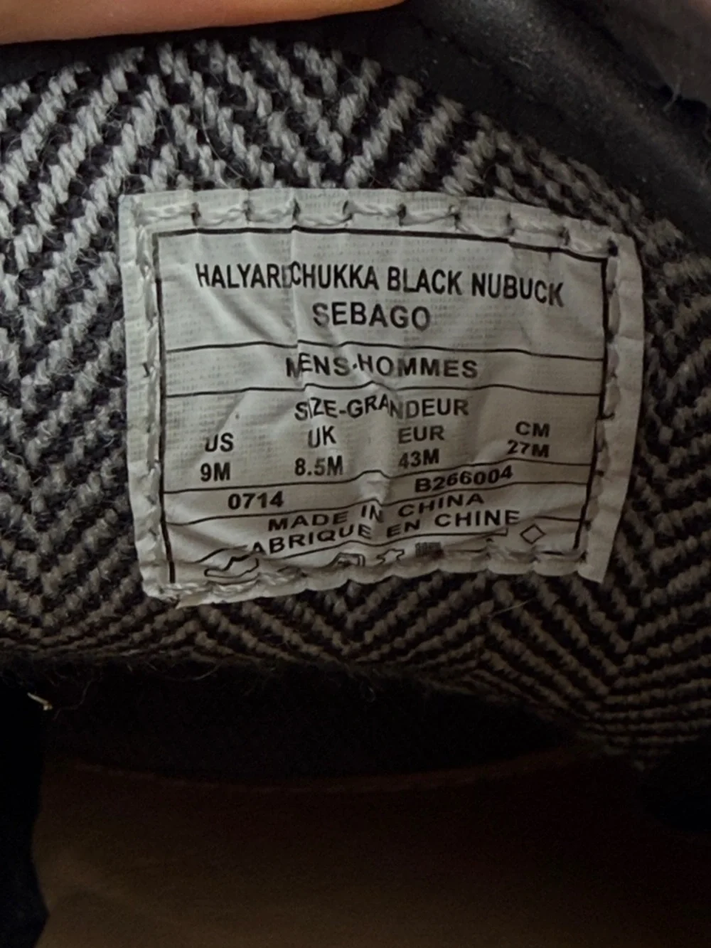 Sebago Halyard Chukka Boots Black Nubuck Leather Men’s Size 9‎